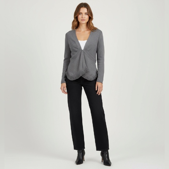(#147)ANTHROPOLOGIE Sparrow Grand Drape Fringe Cardigan - Picture 1 of 4